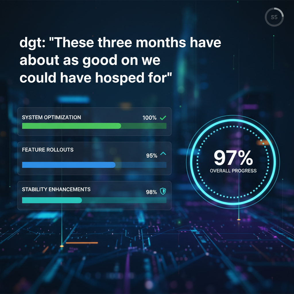 dgt: "These three months have been about as good as we could have hoped for"
