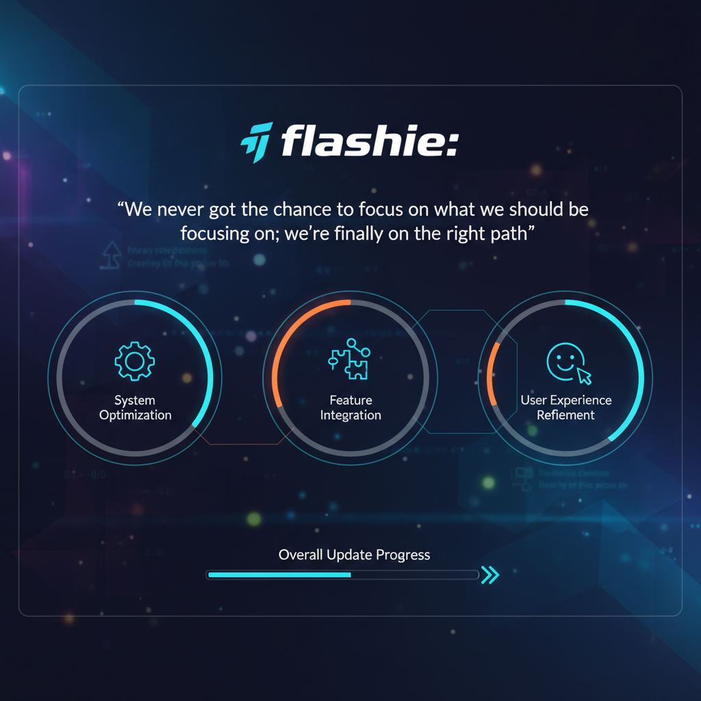 flashie: "We never got the chance to focus on what we should be focusing on; we're finally on the right path"